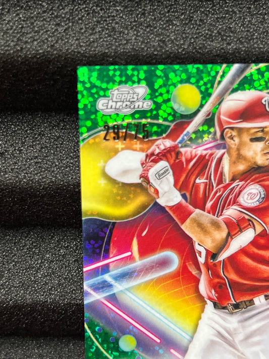 2023 Topps Cosmic Chrome Joey Meneses Green Refractor Auto RC 29/75 Nationals