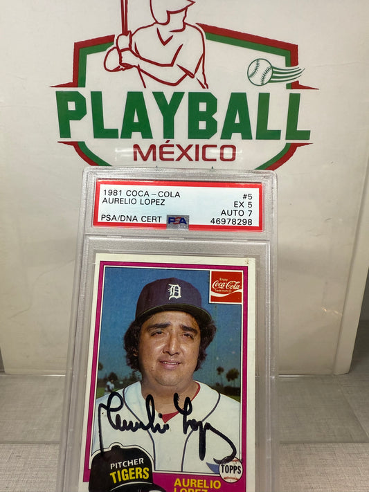 Aurelio Lopez Autógrafo Certificado PSA
