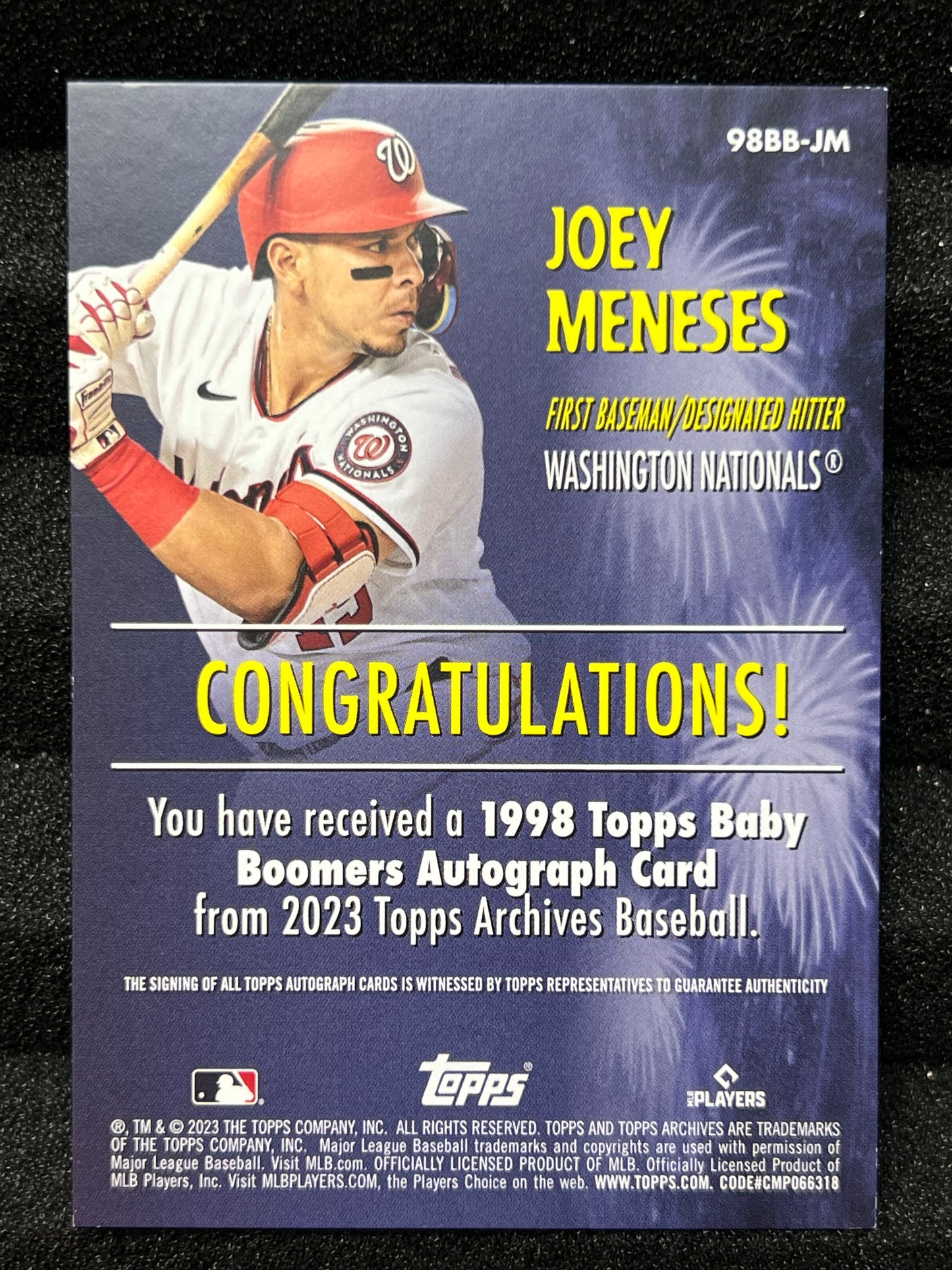 2023 Topps Archives Baby Boomers Auto #98BB Joey Meneses