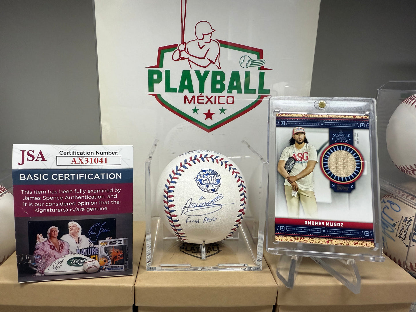 Andres Muñoz. Pelota Con Autógrafo Certificado JSA.(inscripción Especial de Primer Juego de Estrellas del Mexicano.)
