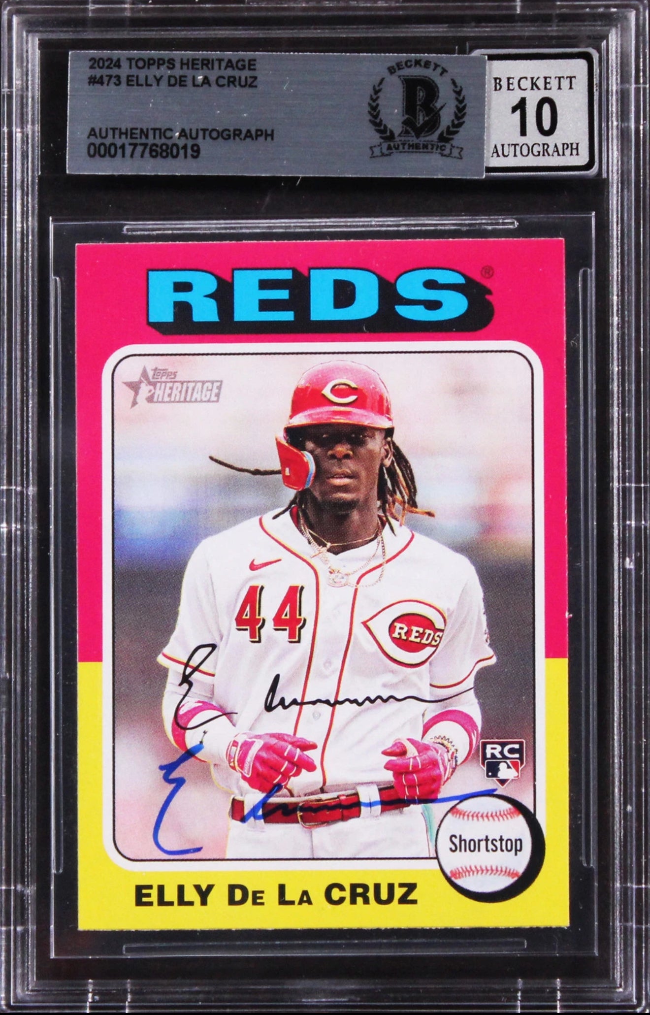 Elly De La Cruz Rookie Card Autógrafo Certificado 2024 Topps Heritage #473