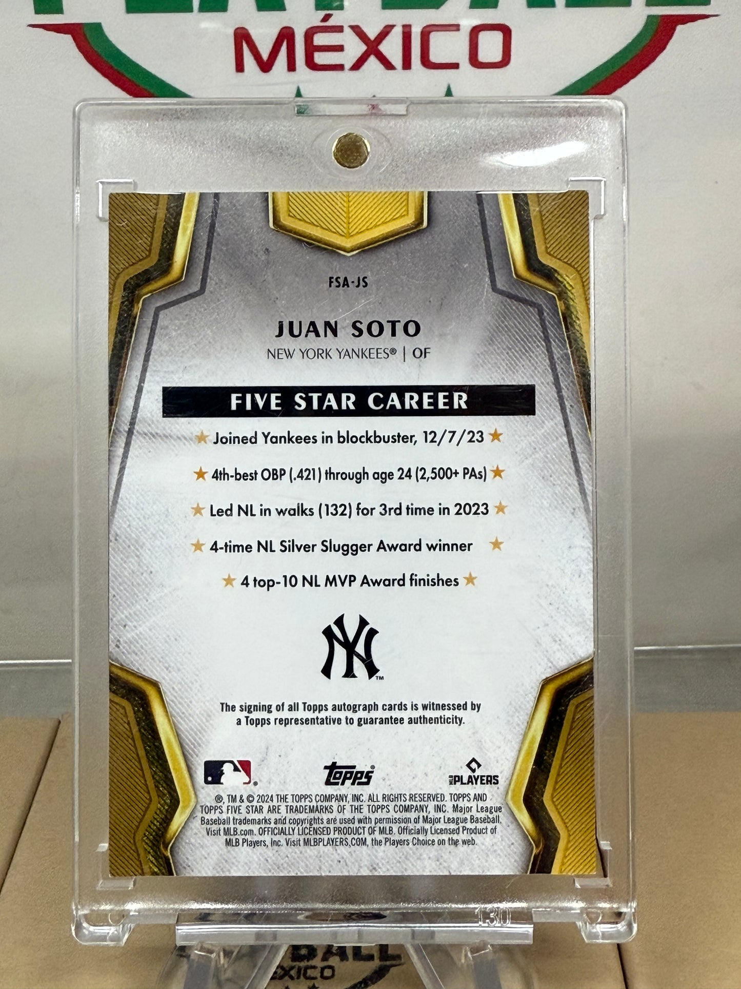 Juan Soto. Tarjeta Con Autógrafo Certificado Topps, Limitada a 50.