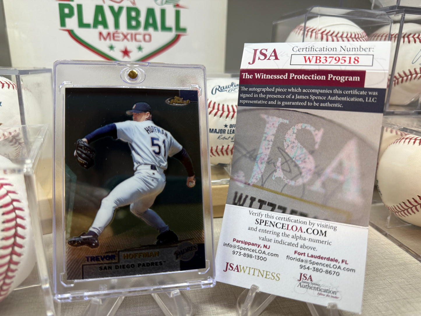 Pelota Trevor Hoffman Autógrafo Certificado JSA