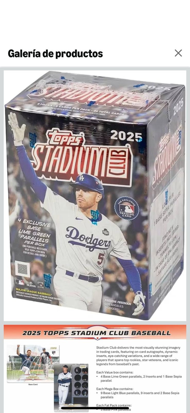 Paquete 1 megabox Celebration , y 3 Blaster ( topps archive , topps stadium , topps grinter )