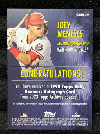 2023 Topps Archives Baby Boomers Auto #98BB Joey Meneses
