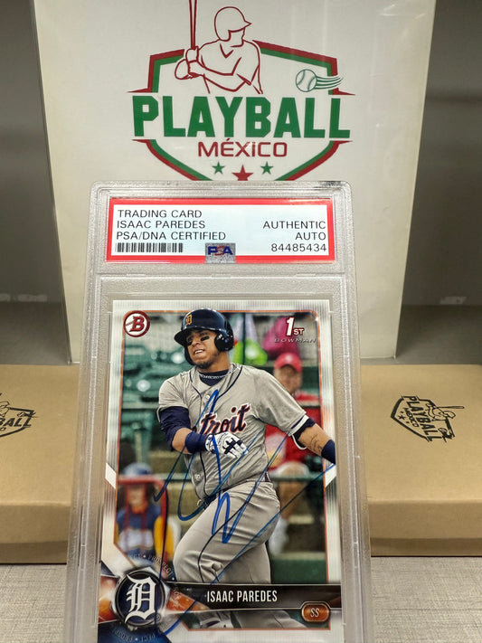 Isaac Paredes.Tarjeta Edición 1st Bowman Autógrafo Certificado PSA.