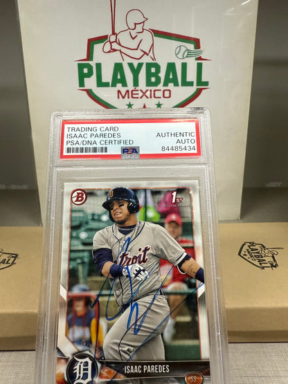 Isaac Paredes.Tarjeta Edición 1st Bowman Autógrafo Certificado PSA.