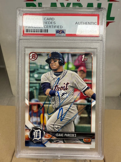 Isaac Paredes.Tarjeta Edición 1st Bowman Autógrafo Certificado PSA.
