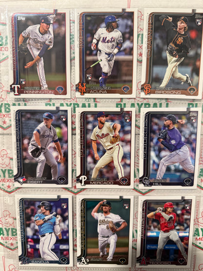 Lote 2025 Topps Rookie Card Base 18 Tarjetas