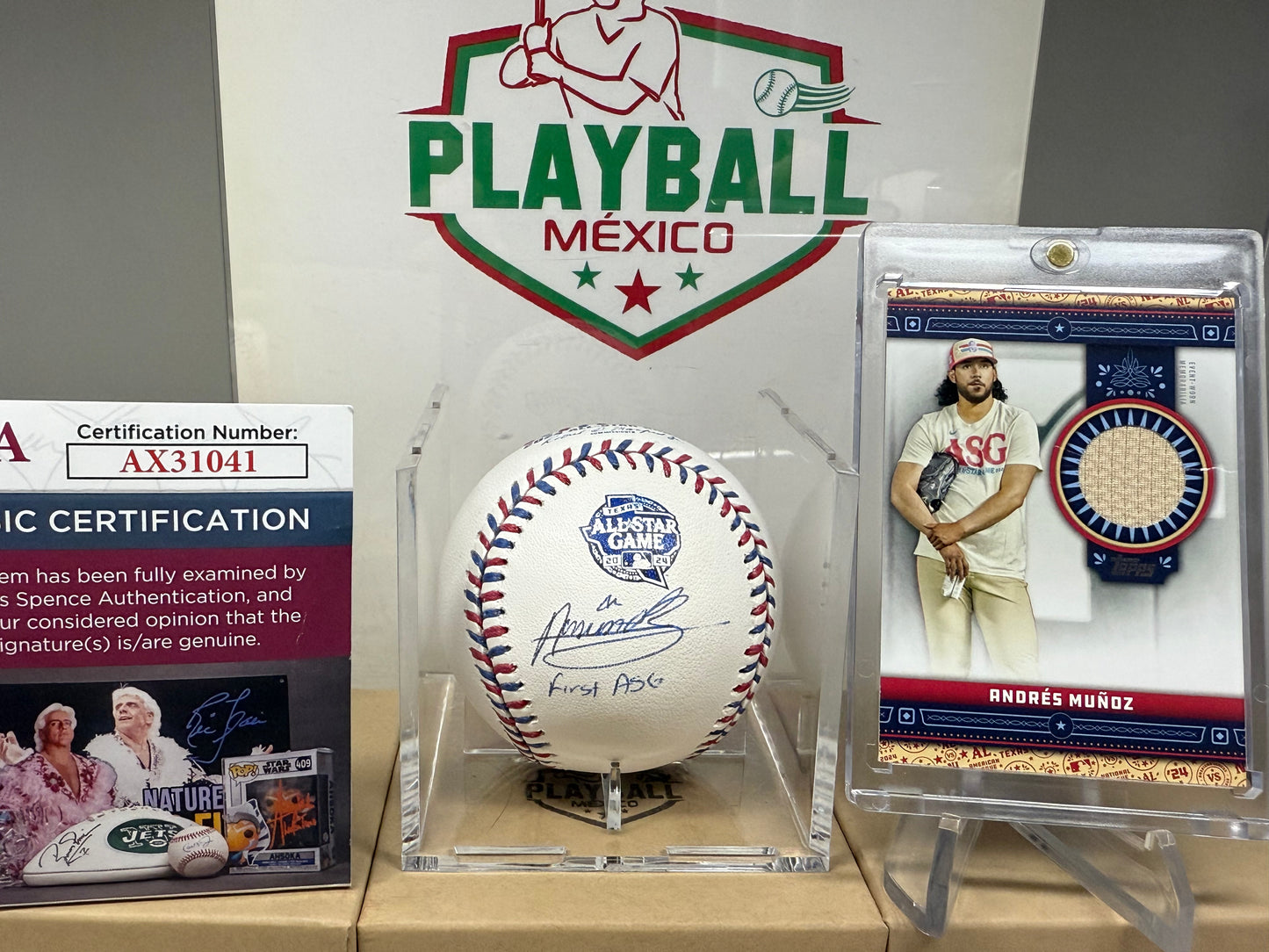 Andres Muñoz. Pelota Con Autógrafo Certificado JSA.(inscripción Especial de Primer Juego de Estrellas del Mexicano.)