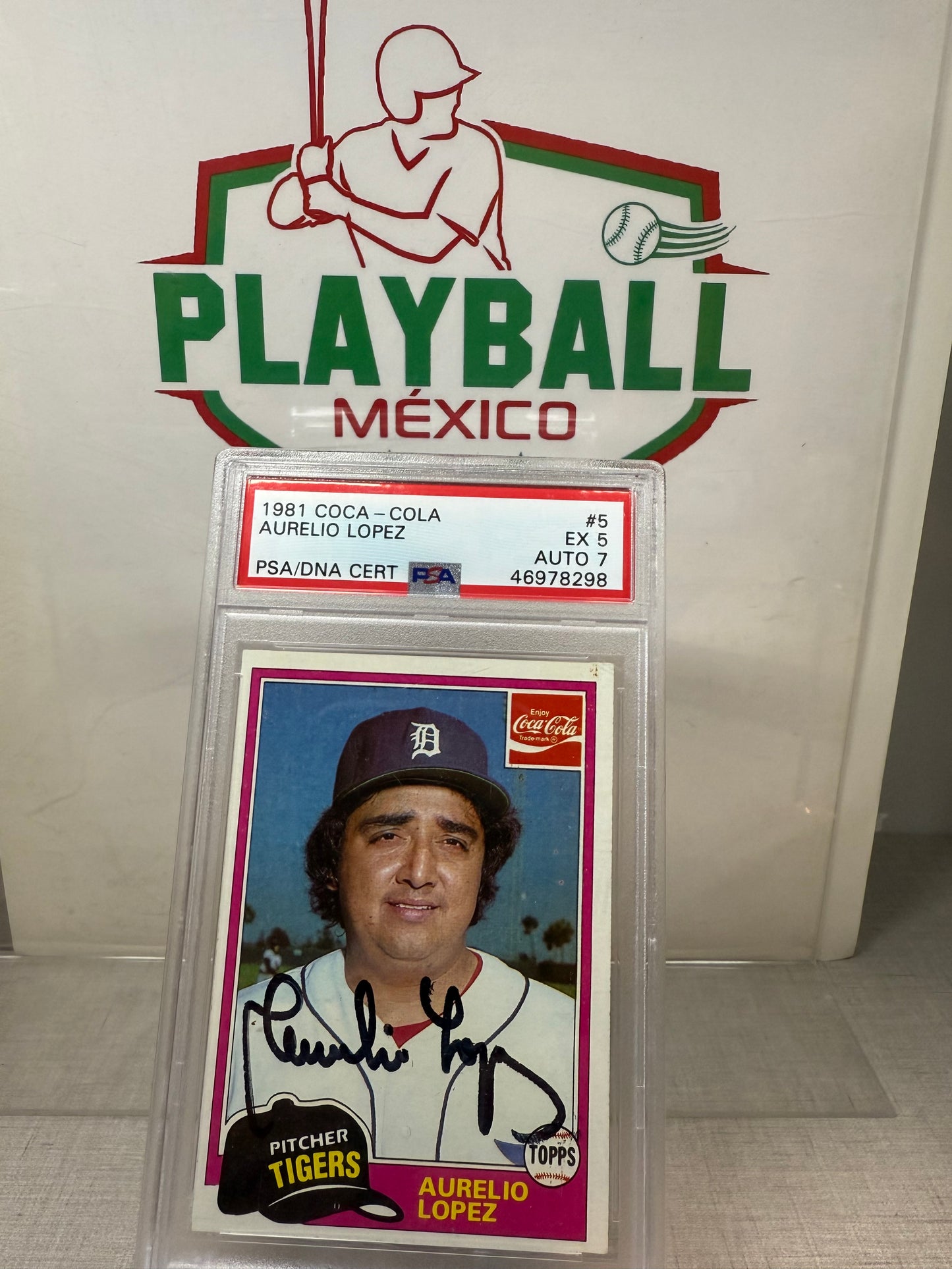 Aurelio Lopez Autógrafo Certificado PSA