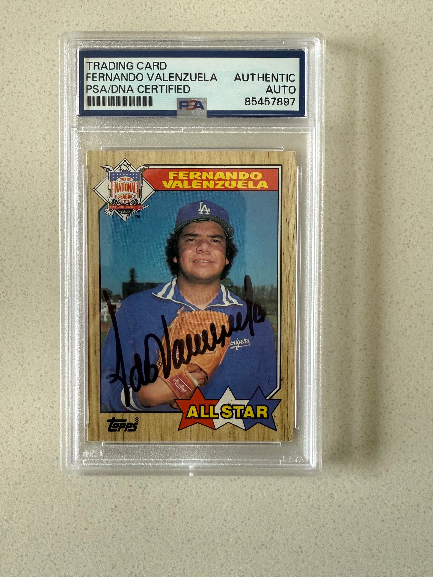 Tarjeta 1987 Topps Fernando Valenzuela Autógrafo Certificado