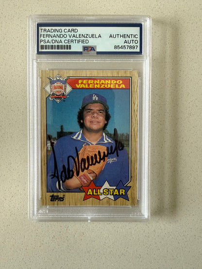 Tarjeta 1987 Topps Fernando Valenzuela Autógrafo Certificado