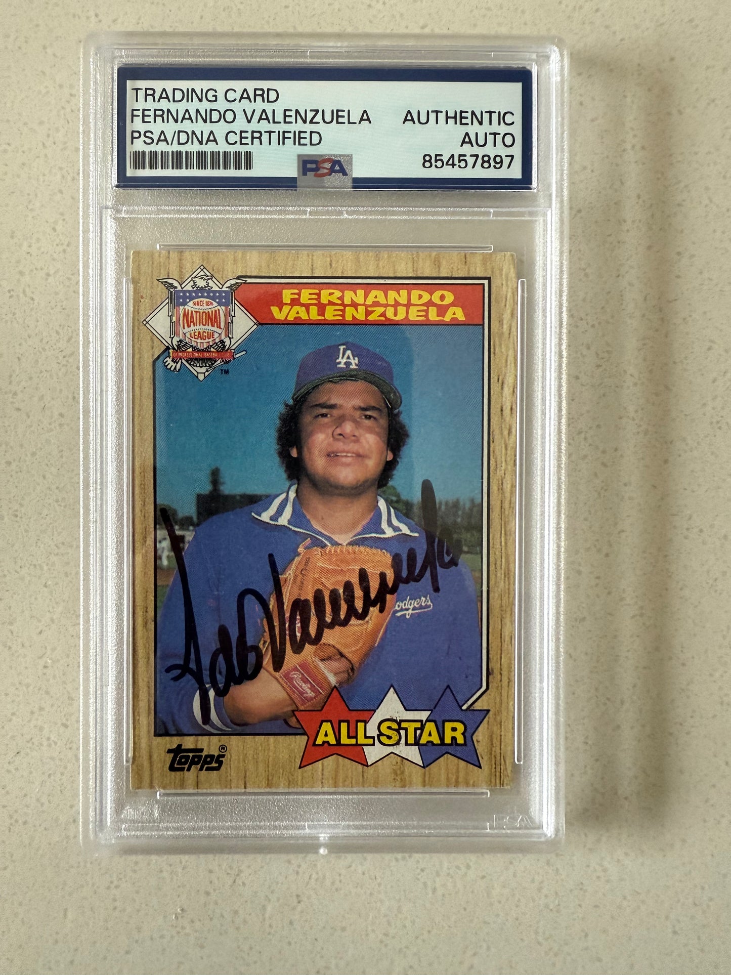 Tarjeta 1987 Topps Fernando Valenzuela Autógrafo Certificado