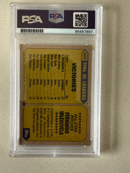 Tarjeta 1987 Topps Fernando Valenzuela Autógrafo Certificado
