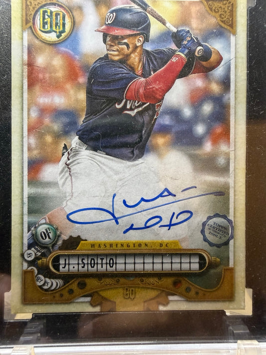 Juan Soto 2022 Topps Gypsy Queen tarjeta autografiada - foto original del frente